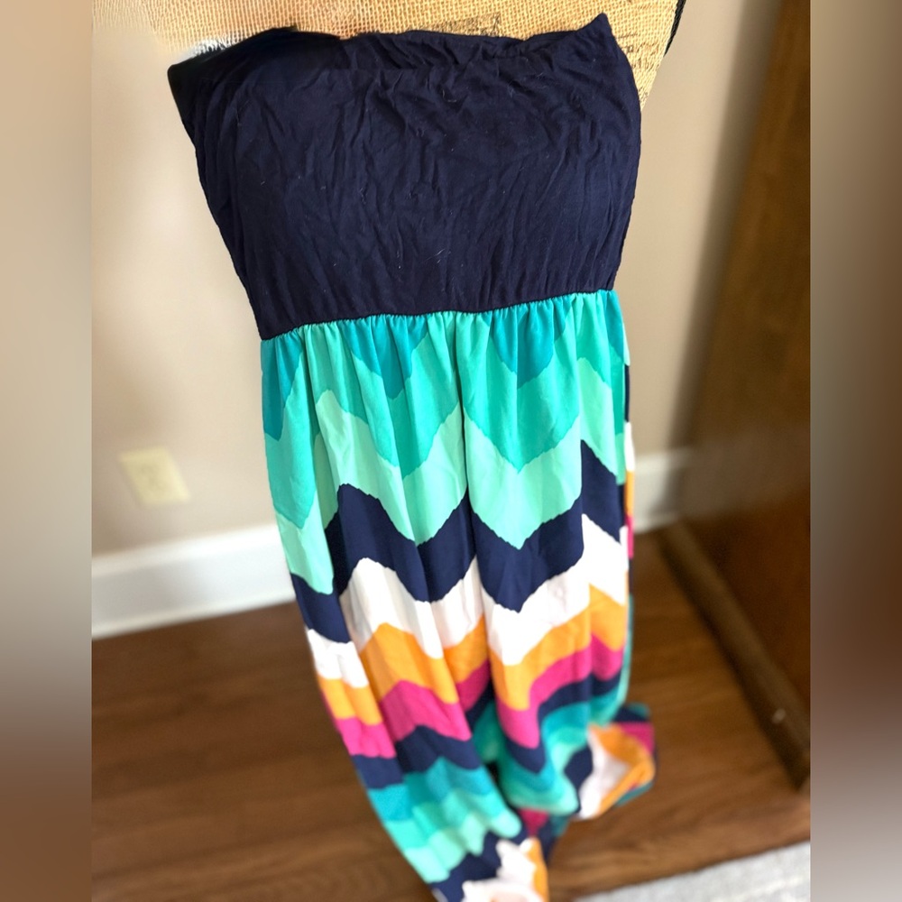 Colorful Chevron  Dress